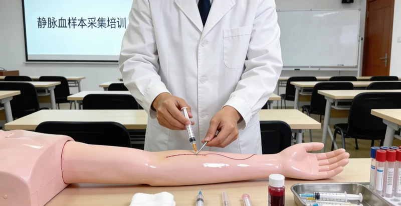 丹江口检验科护士为儿童进行静脉