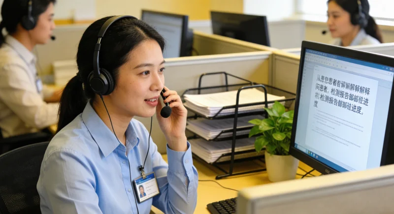 玉林医生在诊室为患者解读基因检