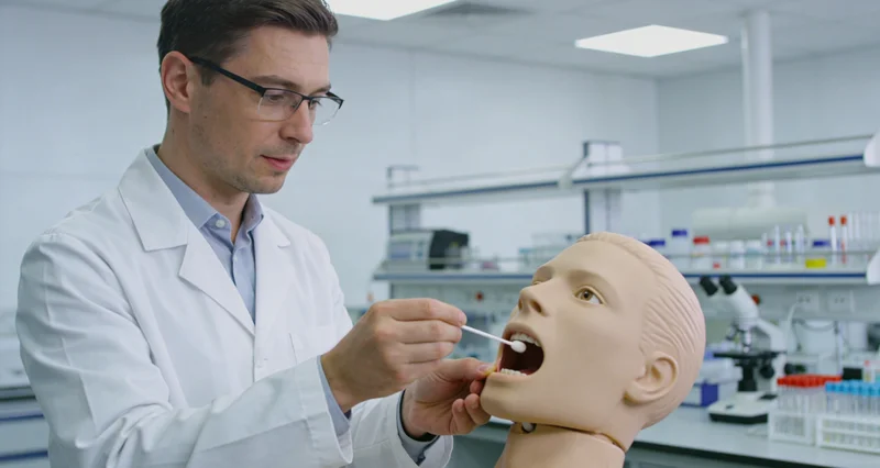 泸州市民进行无创基因采样示意图