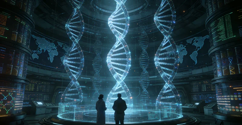 高科技基因测序实验室内部工作场