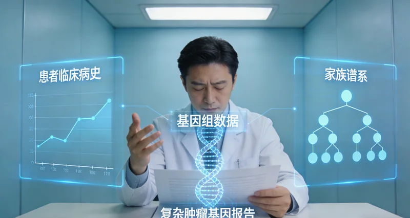 山南医生与家庭共同查看基因检测