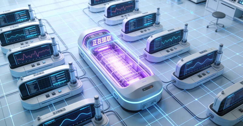 高科技基因测序实验室内部工作场