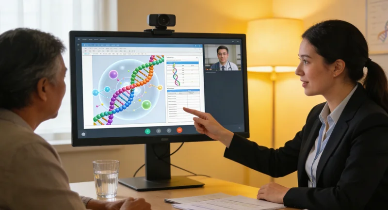 灵武遗传咨询师与女性咨询者沟通