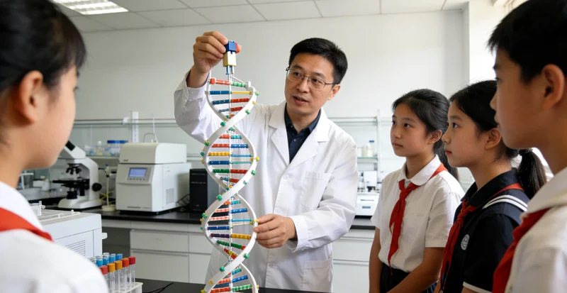 高科技基因测序实验室工作场景