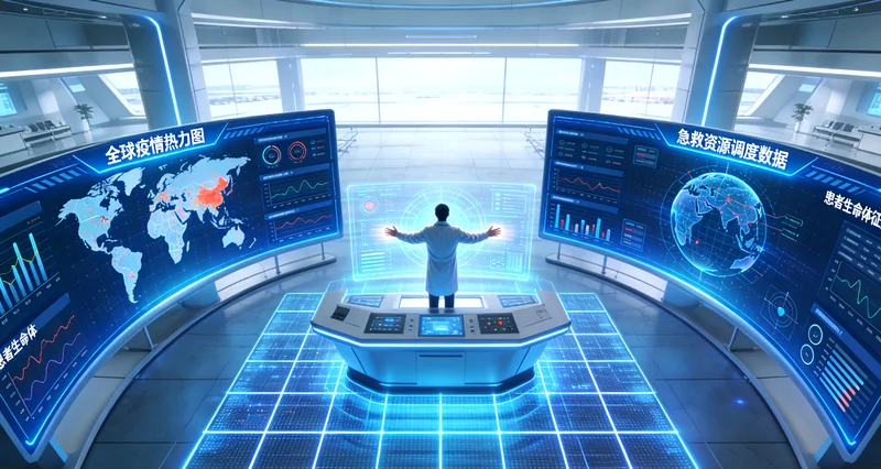 四会现代化医院外景与城市风貌