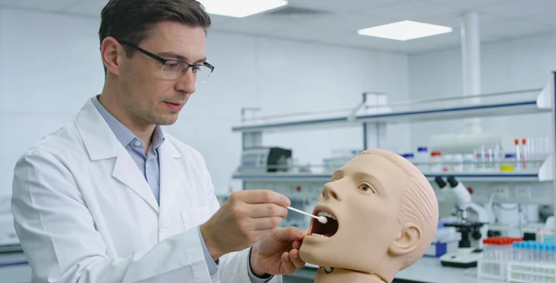 郴州居民进行基因检测采样过程