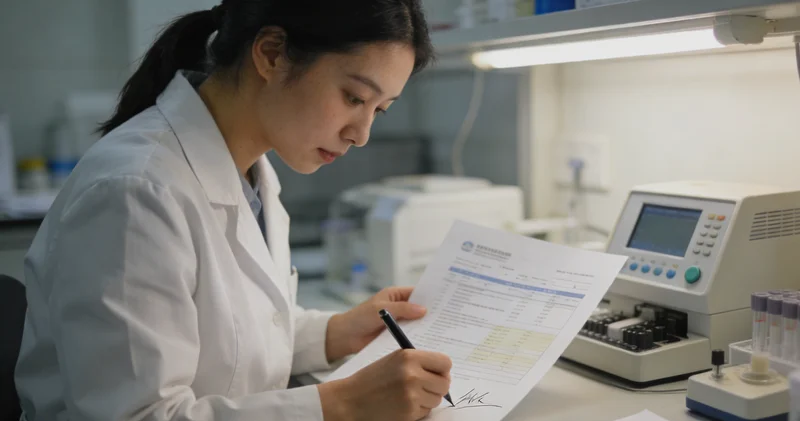 子长医生与患者共同查看基因检测