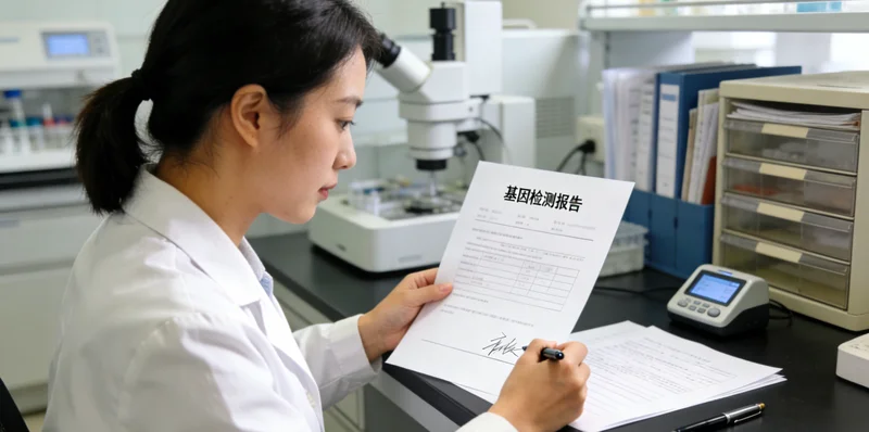 栖霞女性仔细阅读基因检测分析报