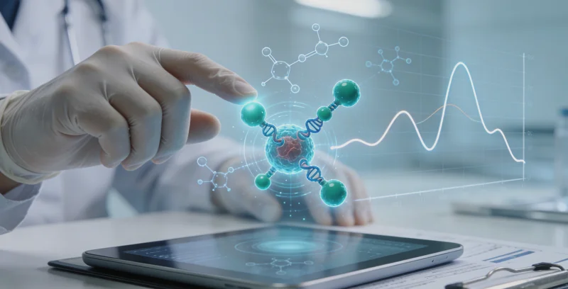 新沂医生与患者共同查看基因检测