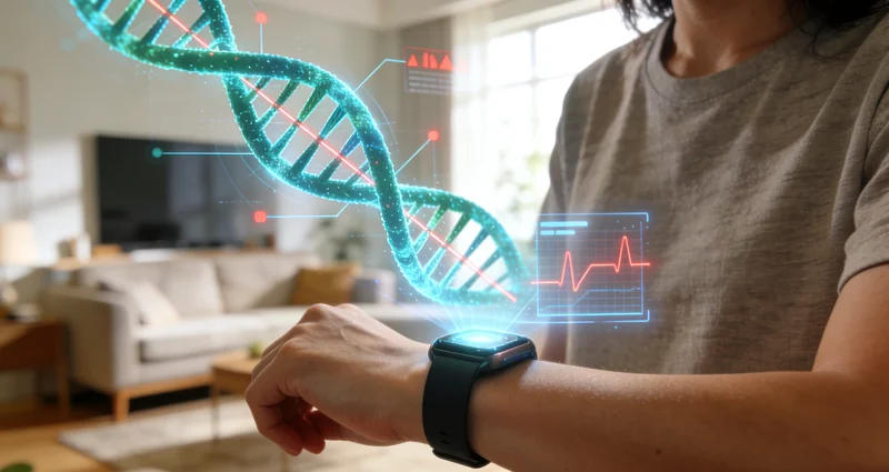 乌审旗患者与家人一起查看基因检