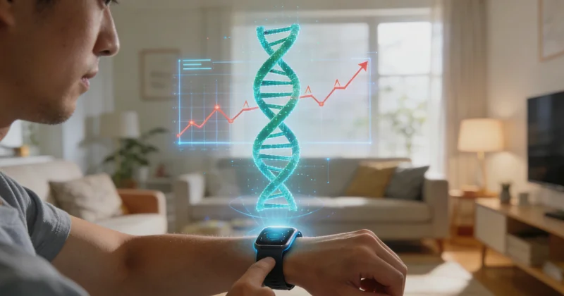 临江年轻女性查看基因检测报告