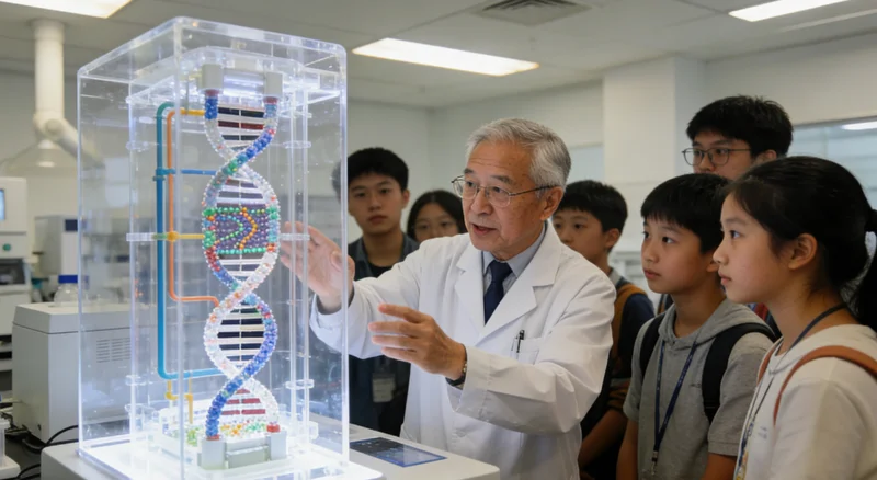 湘乡家庭在咨询室与医生交流基因