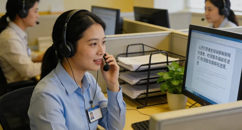 巴林左旗患者与医生共同查看RE