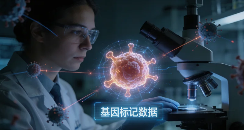 高科技基因测序仪在实验室内工作