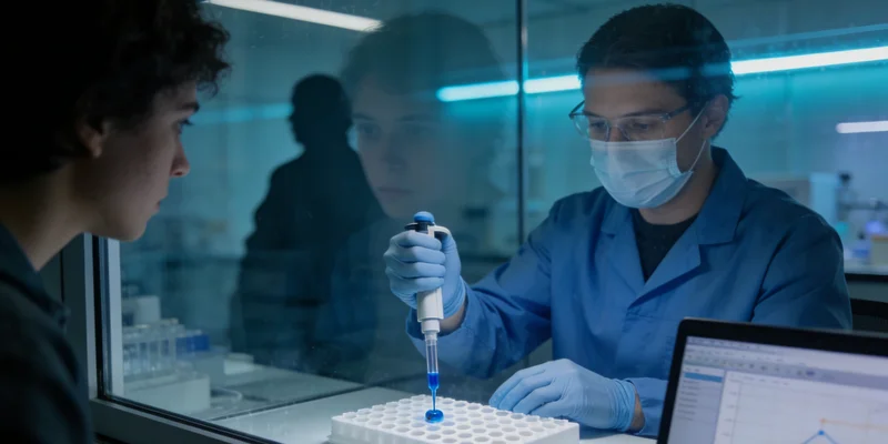 基因检测实验室内部工作场景