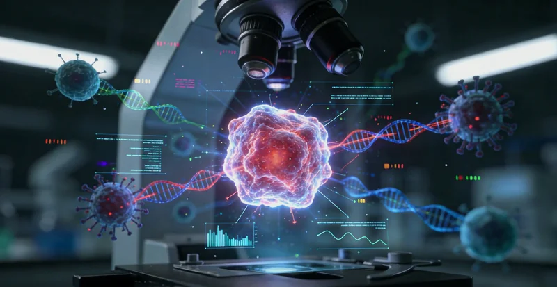 实验室人员进行DNA测序分析