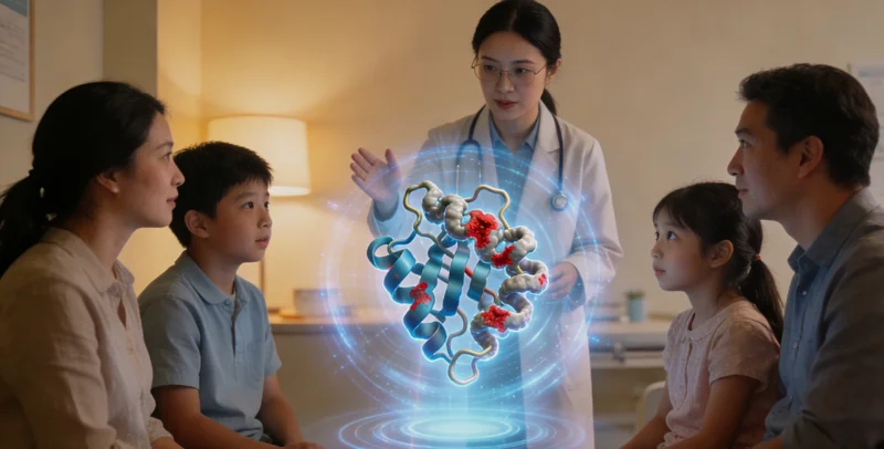 乳山夫妇在咨询室共同听取基因检