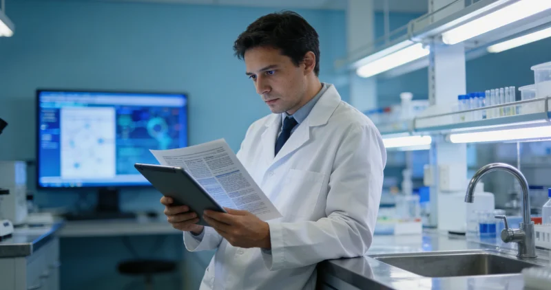 基因测序实验室仪器工作场景