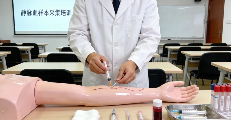 东乌旗医院护士进行静脉血采样用