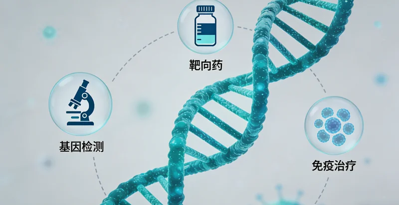 象征靶向治疗的小药瓶与曙光