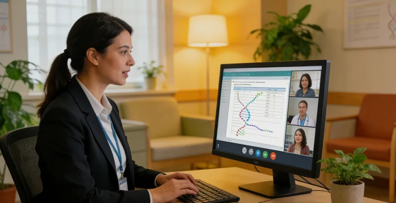 泉州家庭与遗传咨询师共同查看基