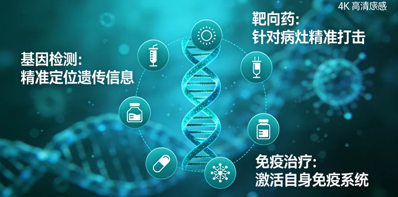 象征精准医疗的不同路径选择示意