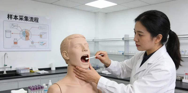 凭祥护士进行无创口腔拭子采样用