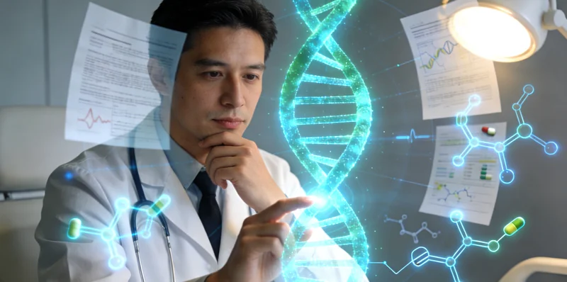 基因图谱与健康生活方式结合概念