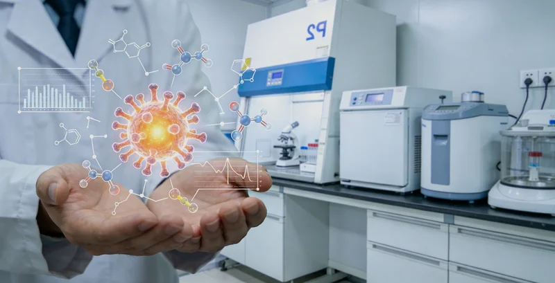 罗定病理科医生正在显微镜下观察