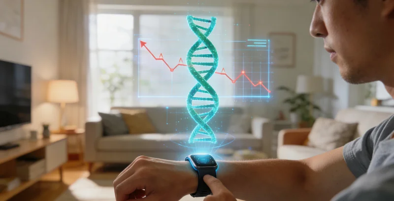 恩平年轻女性查看健康检测报告