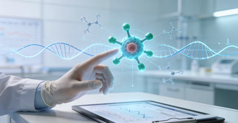 肺癌患者与家人查看治疗方案