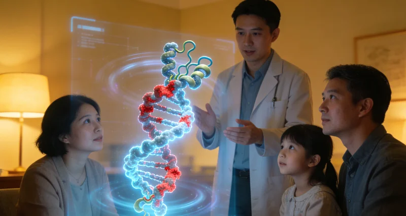石狮家庭进行遗传咨询场景