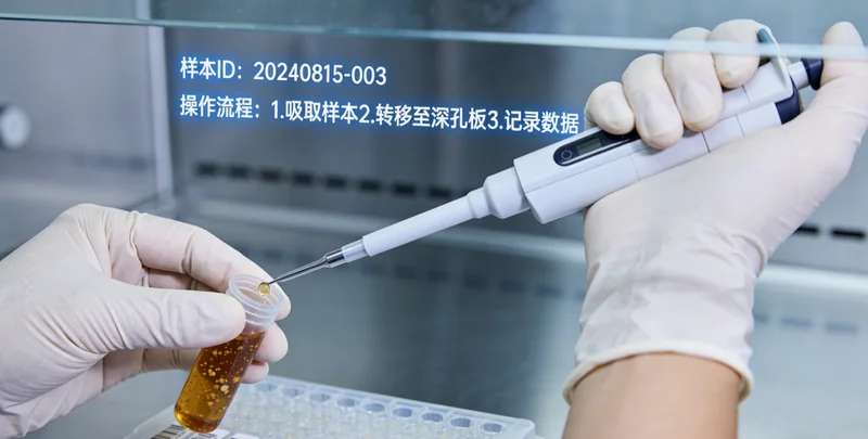 额济纳病理科医生观察肠道组织切