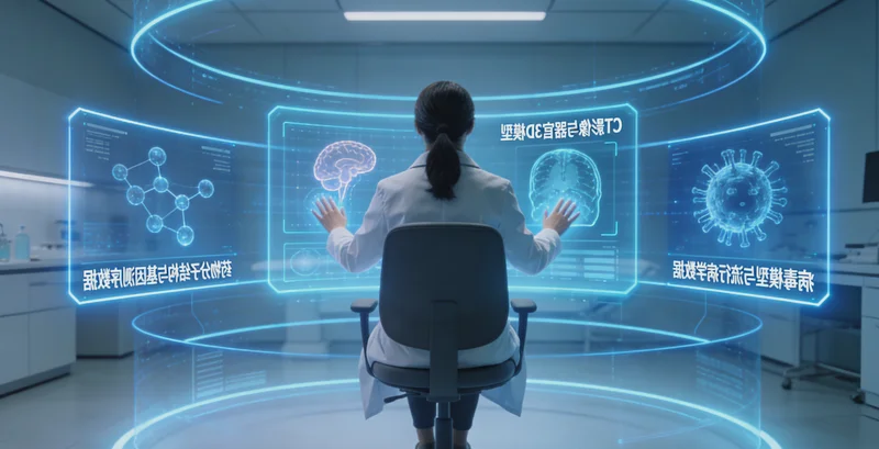 高科技基因测序实验室内部工作场