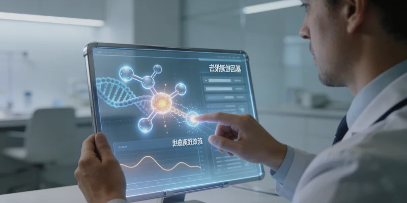 个旧中年人查看耳聋基因检测报告