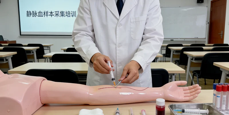 察右前旗护士为儿童进行静脉采血