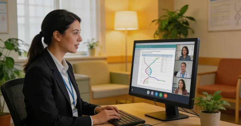 遗传咨询师在河津与家庭面对面解