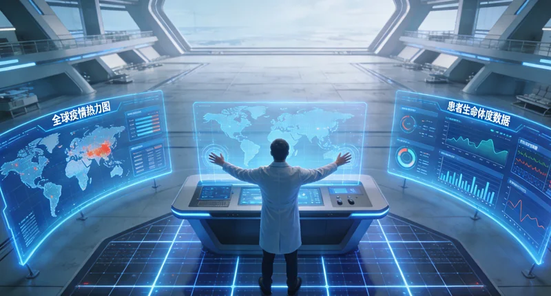 基因测序实验室科技感示意图