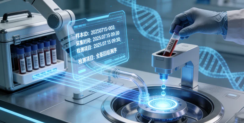 医护人员采集血样并放入冷链运输