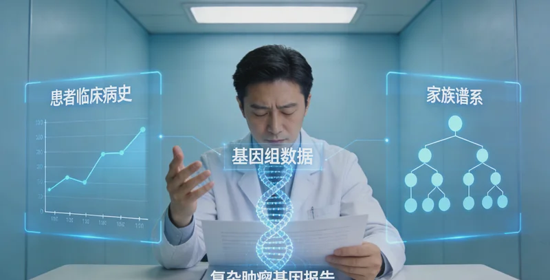 商洛家庭与医生共同查看基因检测