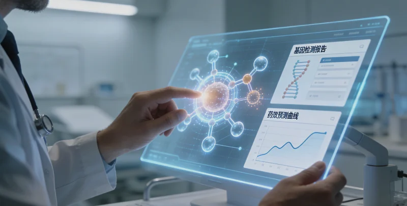 桦甸肺癌患者与医生共同查看基因