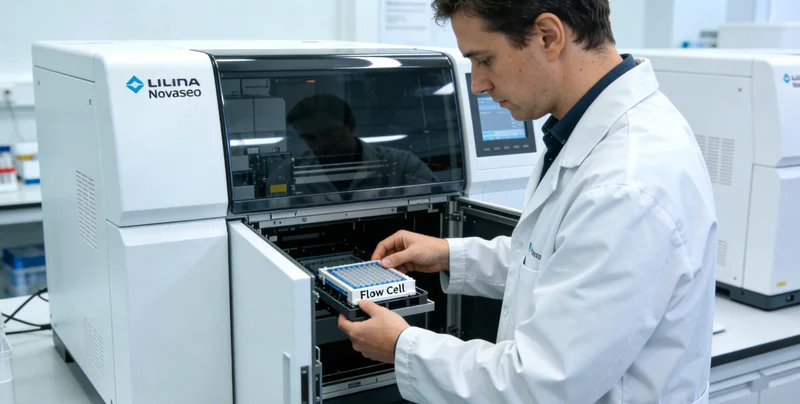 高通量基因测序仪正在进行数据分