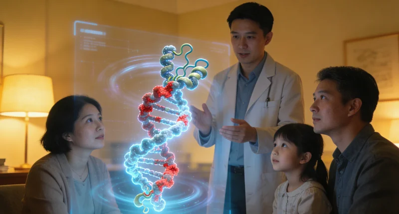 西乌旗居民在诊室进行遗传咨询