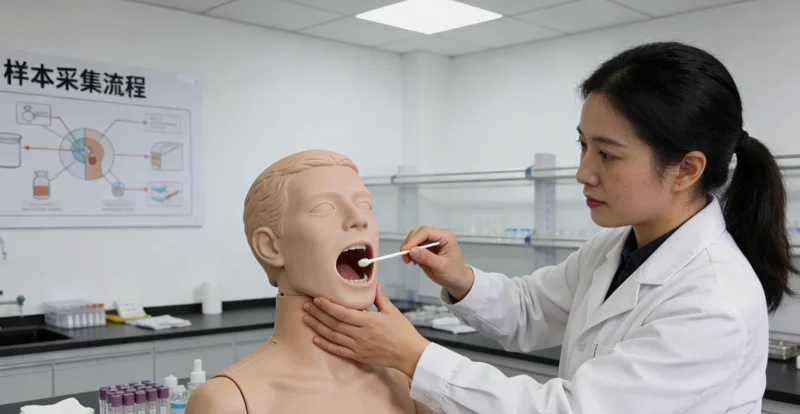 广水居民在家中进行无痛口腔拭子