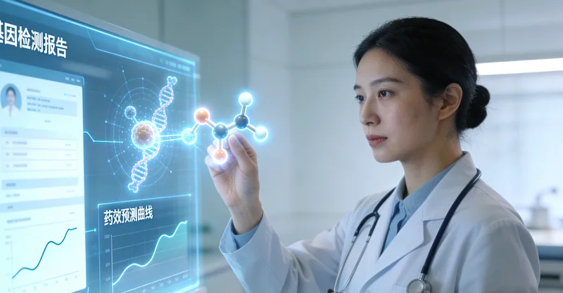 雷州医生与患者共同查看基因检测