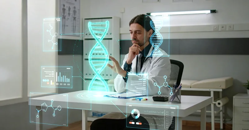 二连浩特城市景观与精准医疗概念