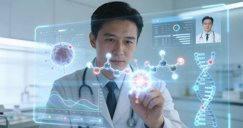 盐城患者与医生在诊室分析基因检