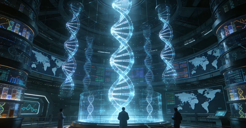 高科技基因测序实验室内部工作场