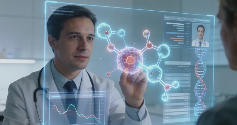 穆棱医生与患者共同查看基因检测