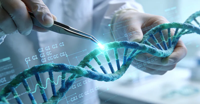 象征基因检测科学原理的DNA双